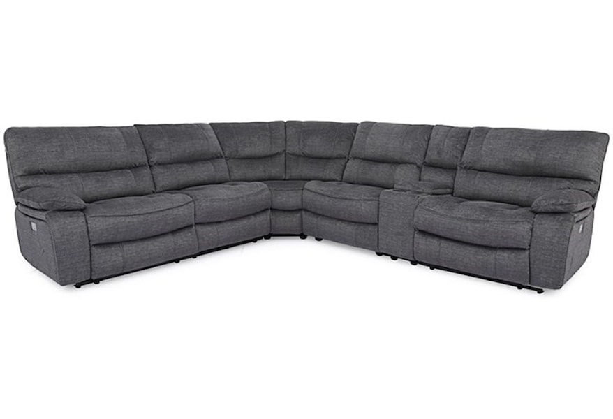 Cheers 9706 6 Piece Power Headrest Reclining Sectional With 1