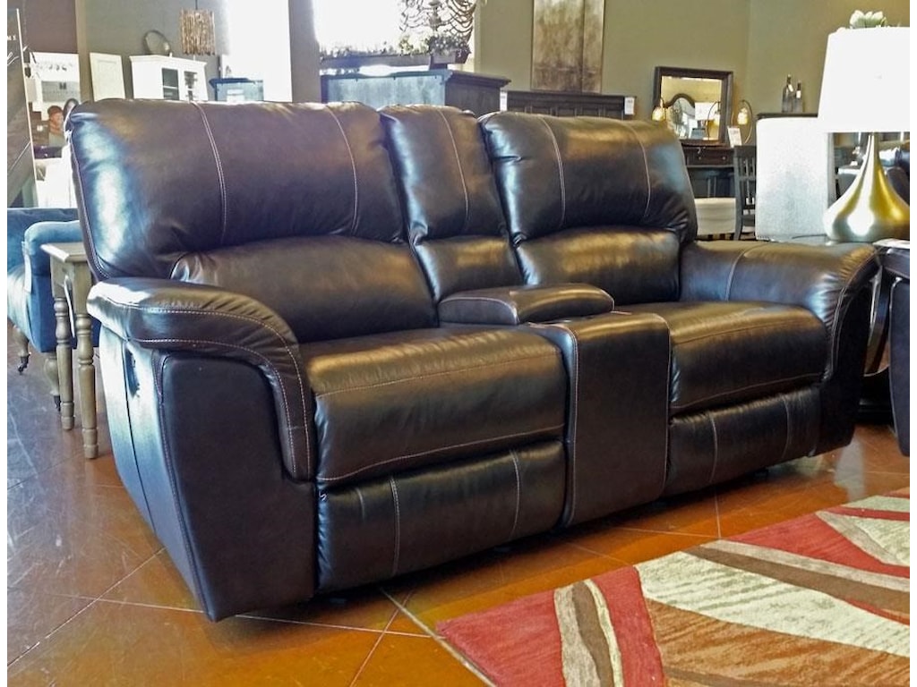 Brandy Leather Reclining Console Loveseat Brandy Leather Reclining Console Loveseat