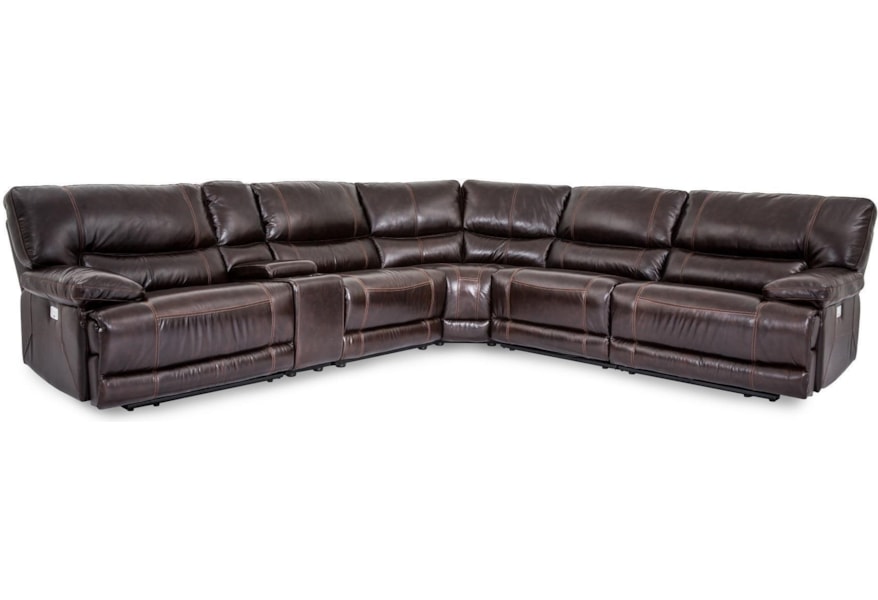Cheers Sofa X9509m X9509m Collins Leather Power Reclining 6 Piece Sectional Dunk Bright Furniture Reclining Sectional Sofas