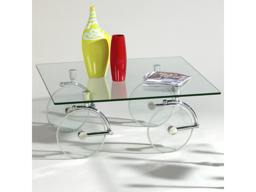 Chintaly Imports 1105Glass Caster Cocktail Table