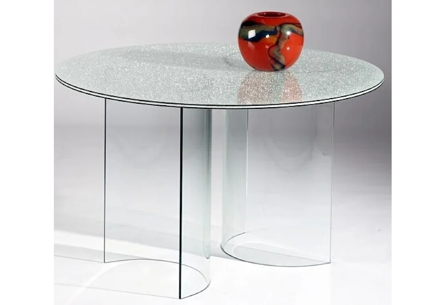 Chintaly Imports CBASE "C" Base Sandwich Glass Top Dining Table Nassau Furniture and | Table