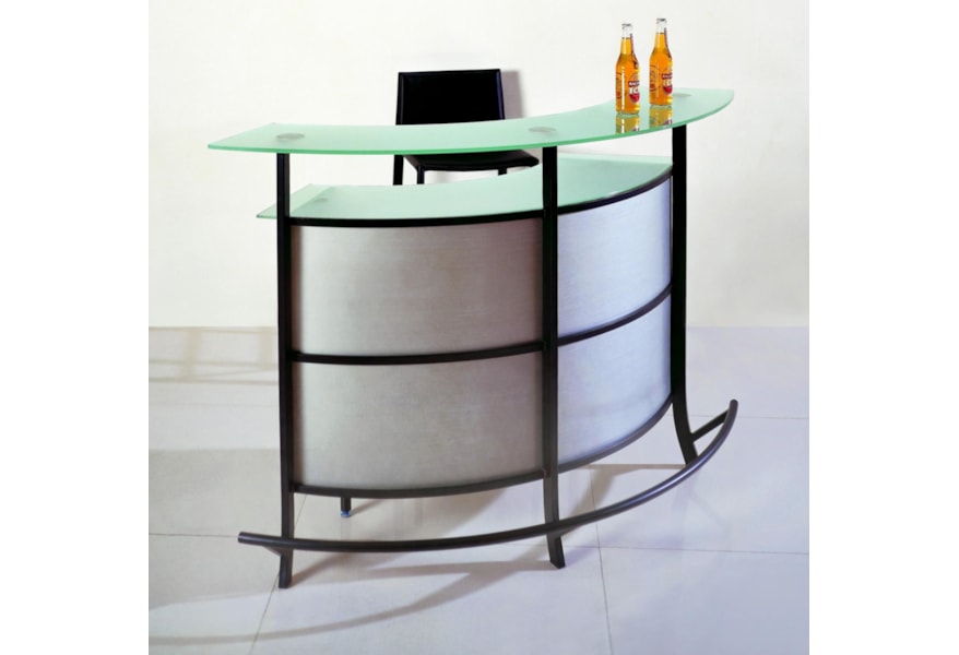 Chintaly Imports Chelsea Bar W Frosted Glass Top Nassau