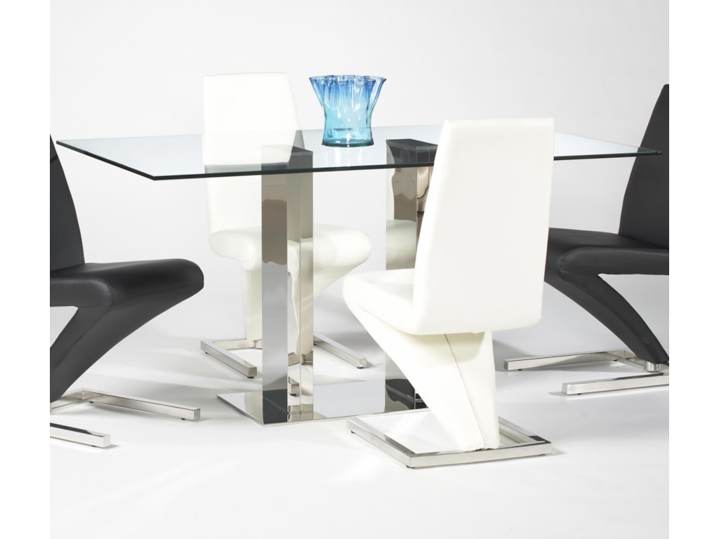 Chintaly Imports Sabrina Rectangular Table W Gl Top Corner Chintaly Imports Sabrina Rectangular Table
