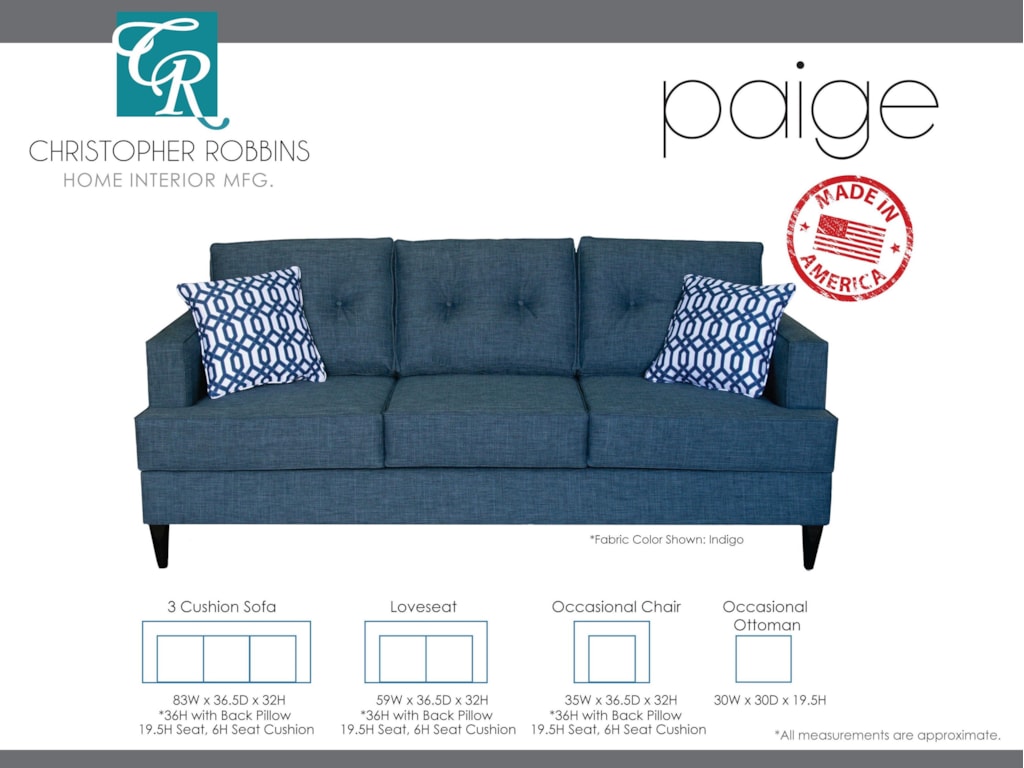 Paige 3 Cushion Sofa Paige 3 Cushion Sofa