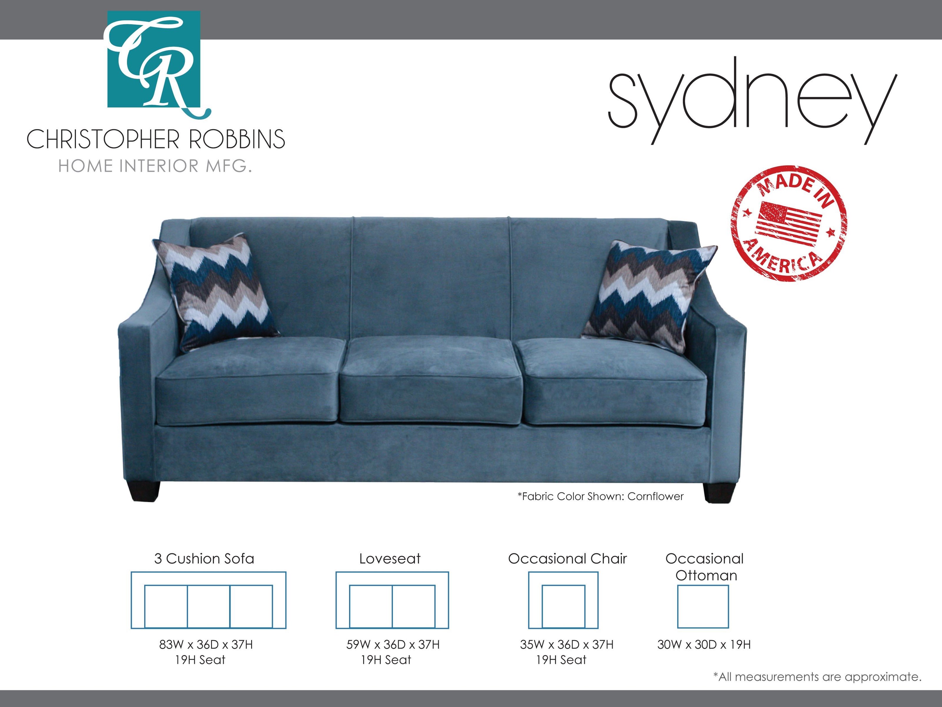 Christopher Robbins Sydney 3 Cushion Sofa Reeds Furniture Sofas
