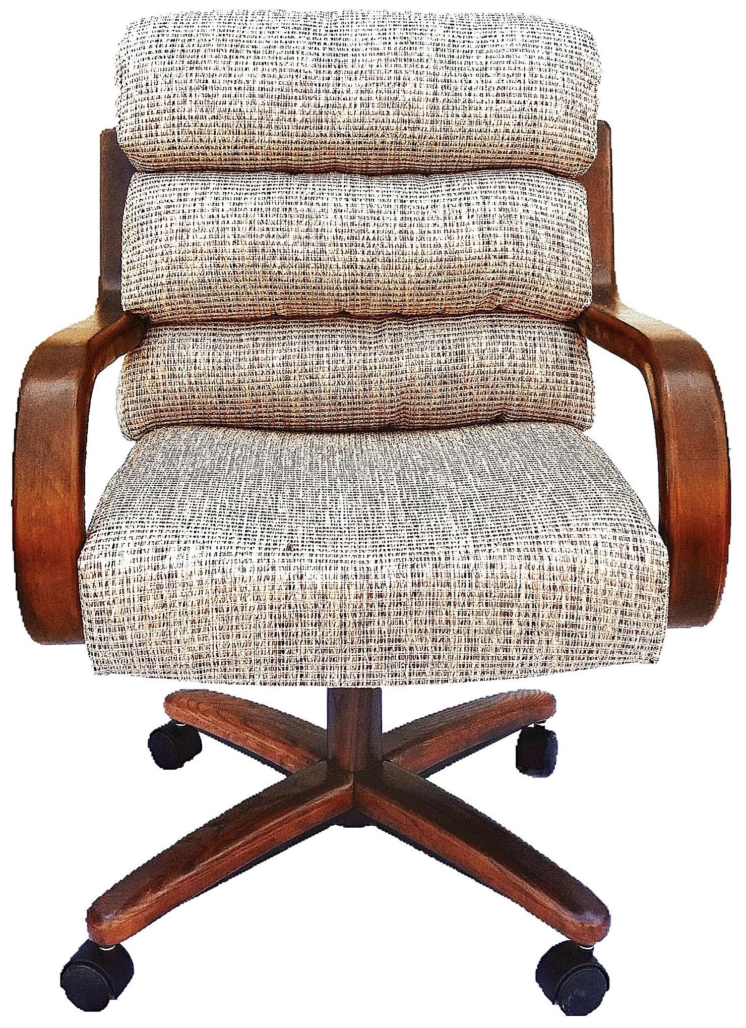 Chromcraft Custom Dining Dining Chair With Casters And Memory Foam