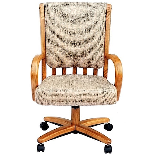 chromcraft custom dining dining chair with casters and memory foam