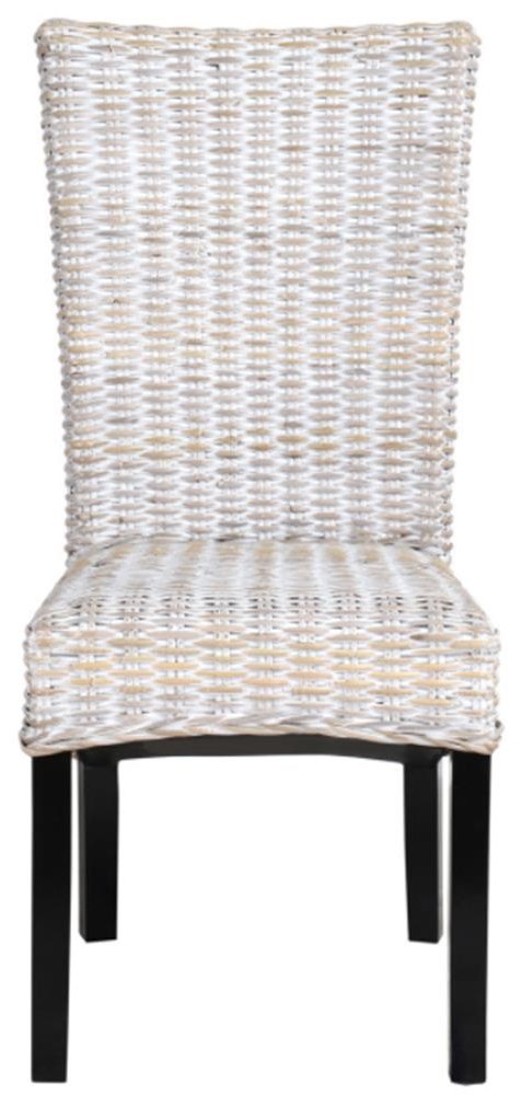white wicker chair