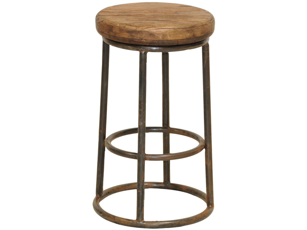 Clic Home Jaden Reclaimed Counter Stool With Iron Base Clic Home Jaden Reclaimed Counter Stool With Iron Base
