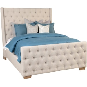Classic Home Laurent Transitional Rubberwood Queen Size Platform Bed With Tufted Headboard Jacksonville Furniture Mart Platform Beds Low Profile Beds