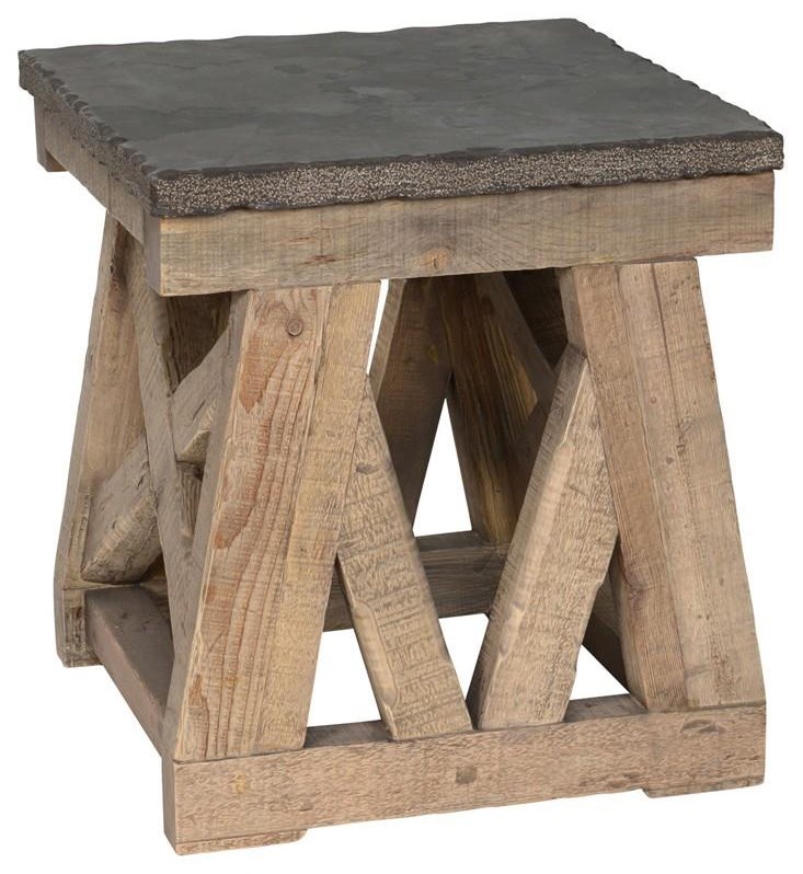 Classic Home Marbella Blue Stone Top End Table Howell Furniture End Tables