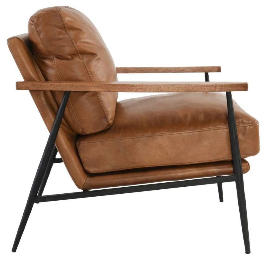 Eclectic Home Upholstery Leather Accent Chair