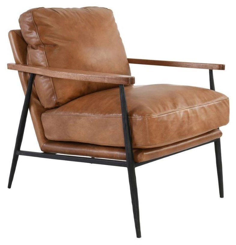 Eclectic Home Upholstery Leather Accent Chair