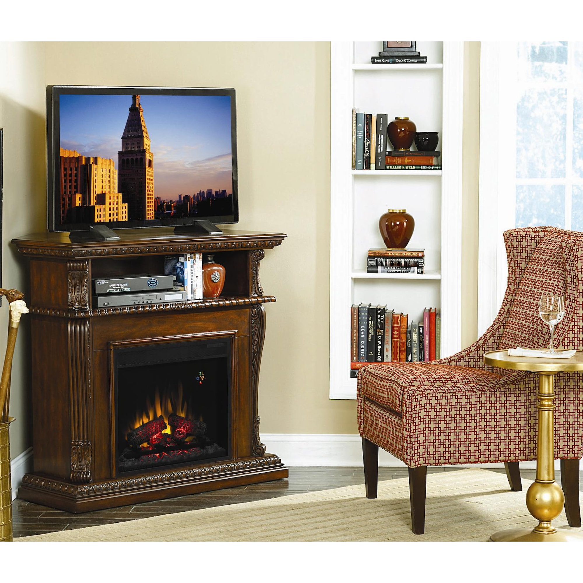 ClassicFlame Corinth 23DE1447-C233+23EF023GRA Remote Operated Wall or  Corner Electric Fireplace | Westrich Furniture u0026 Appliances | TV Stands