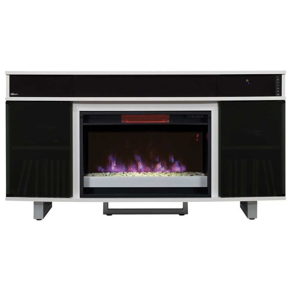 ClassicFlame Enterprise 26MMS9872-NT01+26II042FGL 72 Fireplace Media  Mantel with Bluetooth Sound Bar | Westrich Furniture u0026 Appliances | TV  Stands