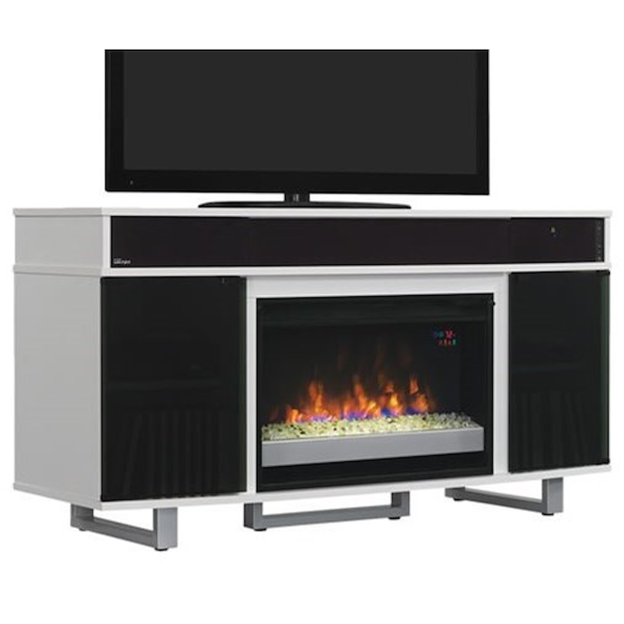 ClassicFlame Enterprise 26MMS9864-NT01+26II042FGL 64 Fireplace Media  Mantel with Bluetooth Sound Bar | Factory Direct Furniture | TV Stands