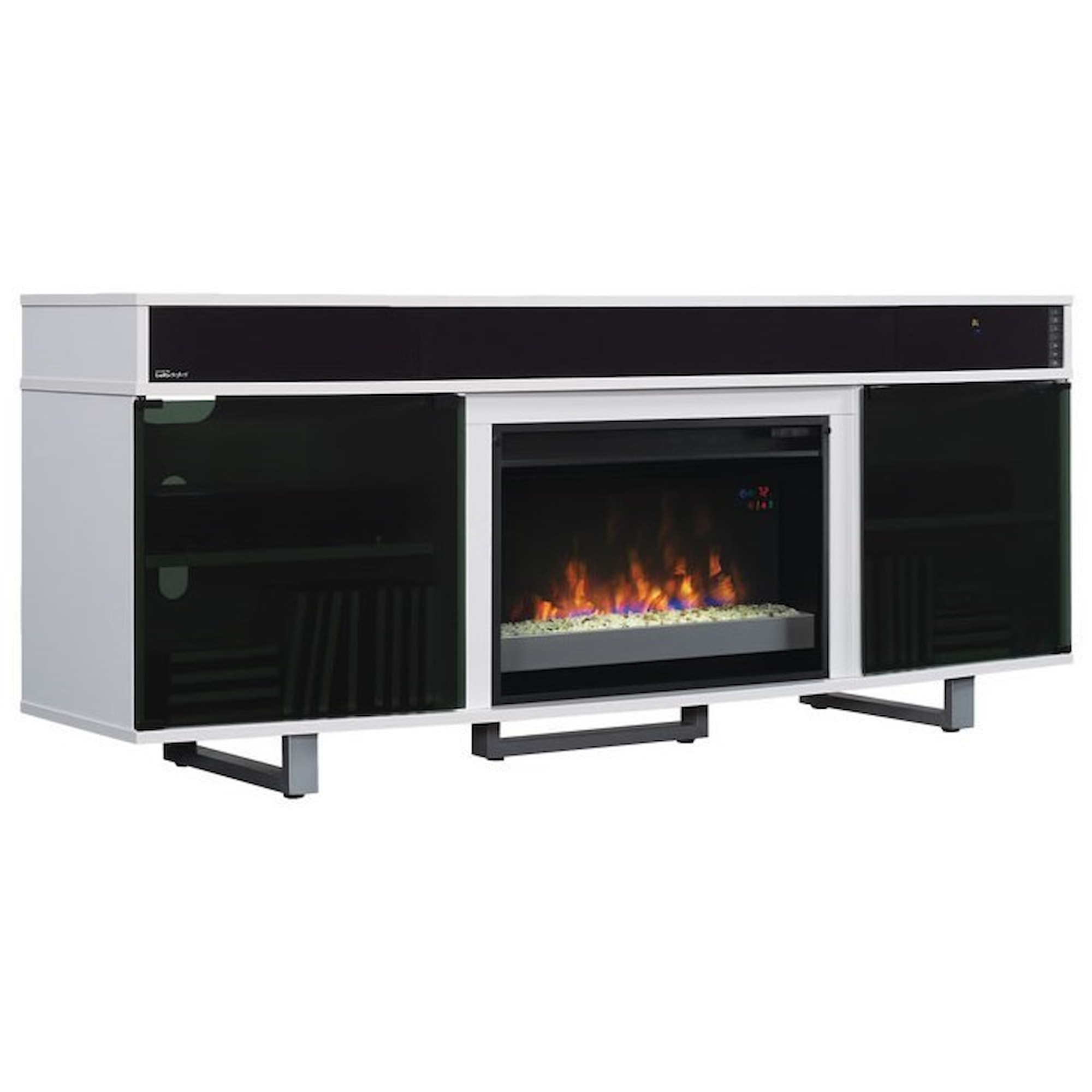 ClassicFlame Enterprise 26MMS9872-NT01+26II042FGL 72 Fireplace Media  Mantel with Bluetooth Sound Bar | Factory Direct Furniture | TV Stands