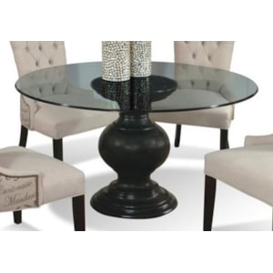 Cmi Serena 60 Round Glass Dining Table With Pedestal Base Wayside Furniture Dining Room Table