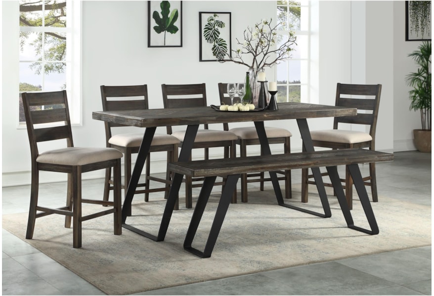 Coast To Coast Imports Aspen Court Contemporary Counter Height Dining Table With Flared Legs Zak S Home Dining Tables