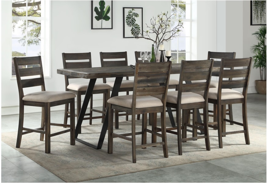 Coast To Coast Imports Aspen Court Contemporary Counter Height Dining Table With Flared Legs Zak S Home Dining Tables