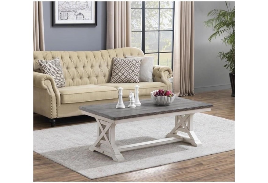 Coast To Coast Imports Bar Harbor Ii 48109 Farmhouse Style Cocktail Table Upper Room Home Furnishings Cocktail Coffee Tables