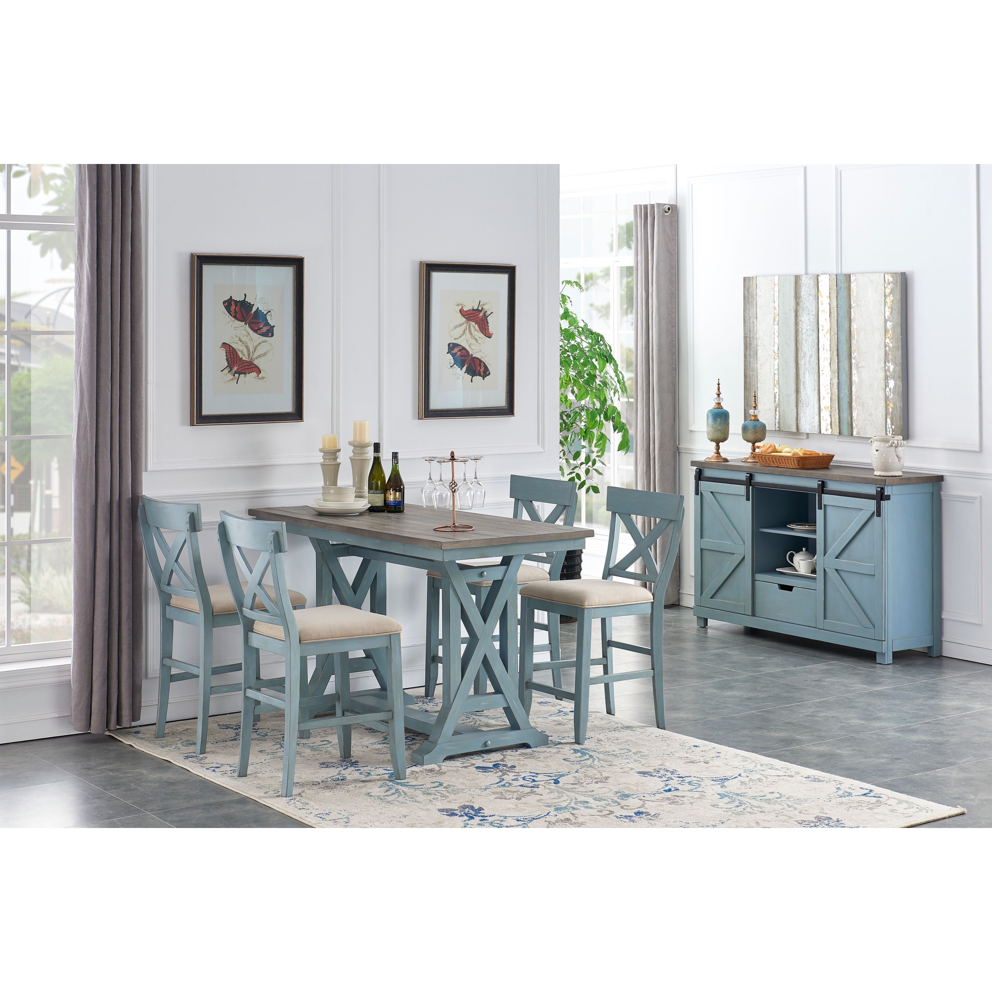 Coast To Coast Imports Bar Harbor Two Tone Counter Height Dining