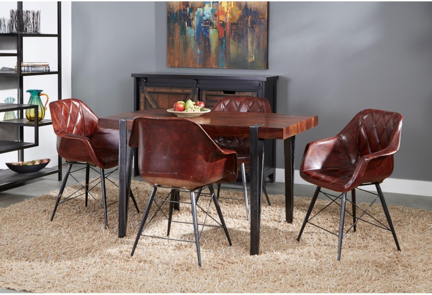 Coast To Coast Imports Bradley Mid Century Modern Dining Table With Antique Gun Metal Legs Zak S Home Dining Tables