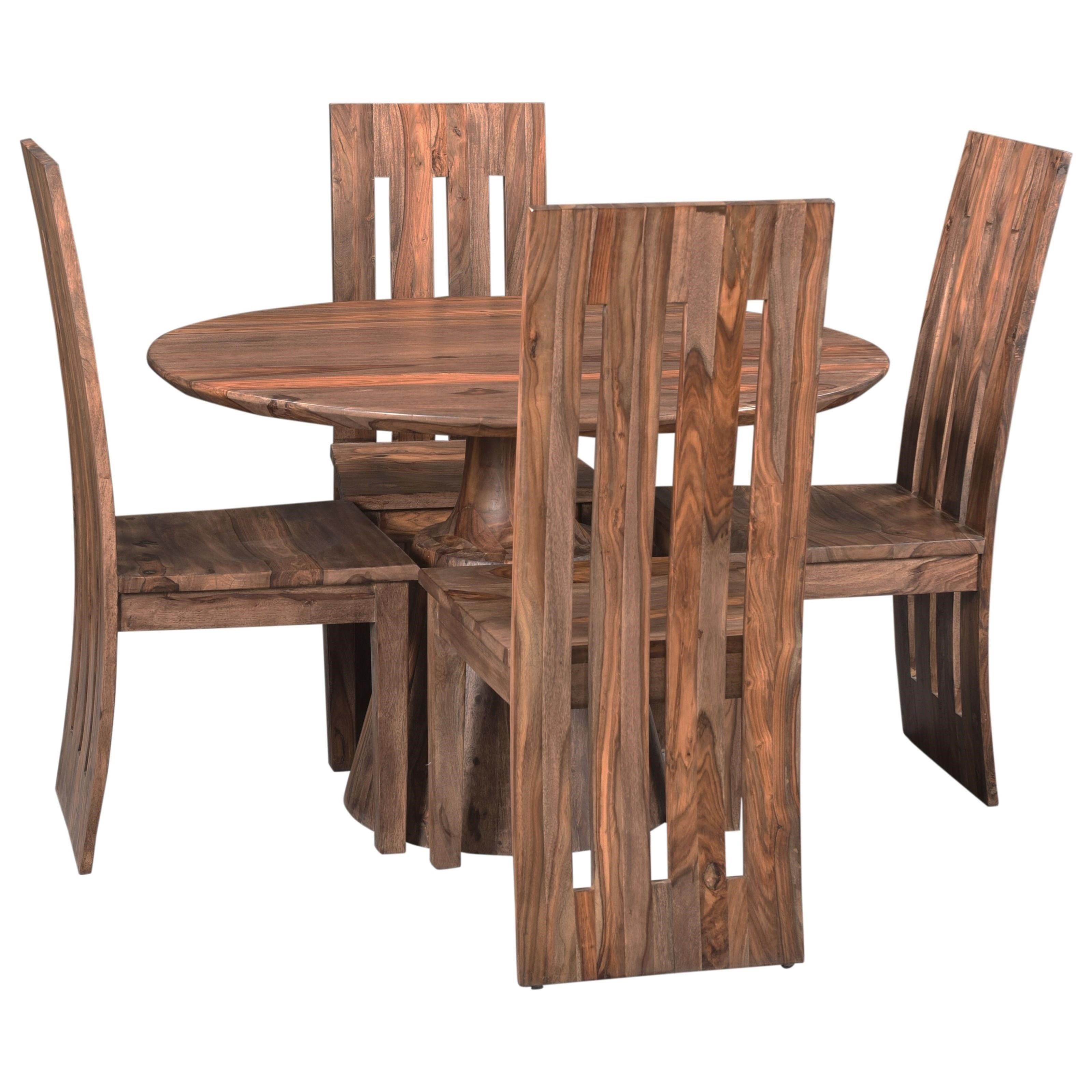 Coast To Coast Imports Brownstone Rustic Round Dining Table With Pedestal Base Zak S Home Dining Tables