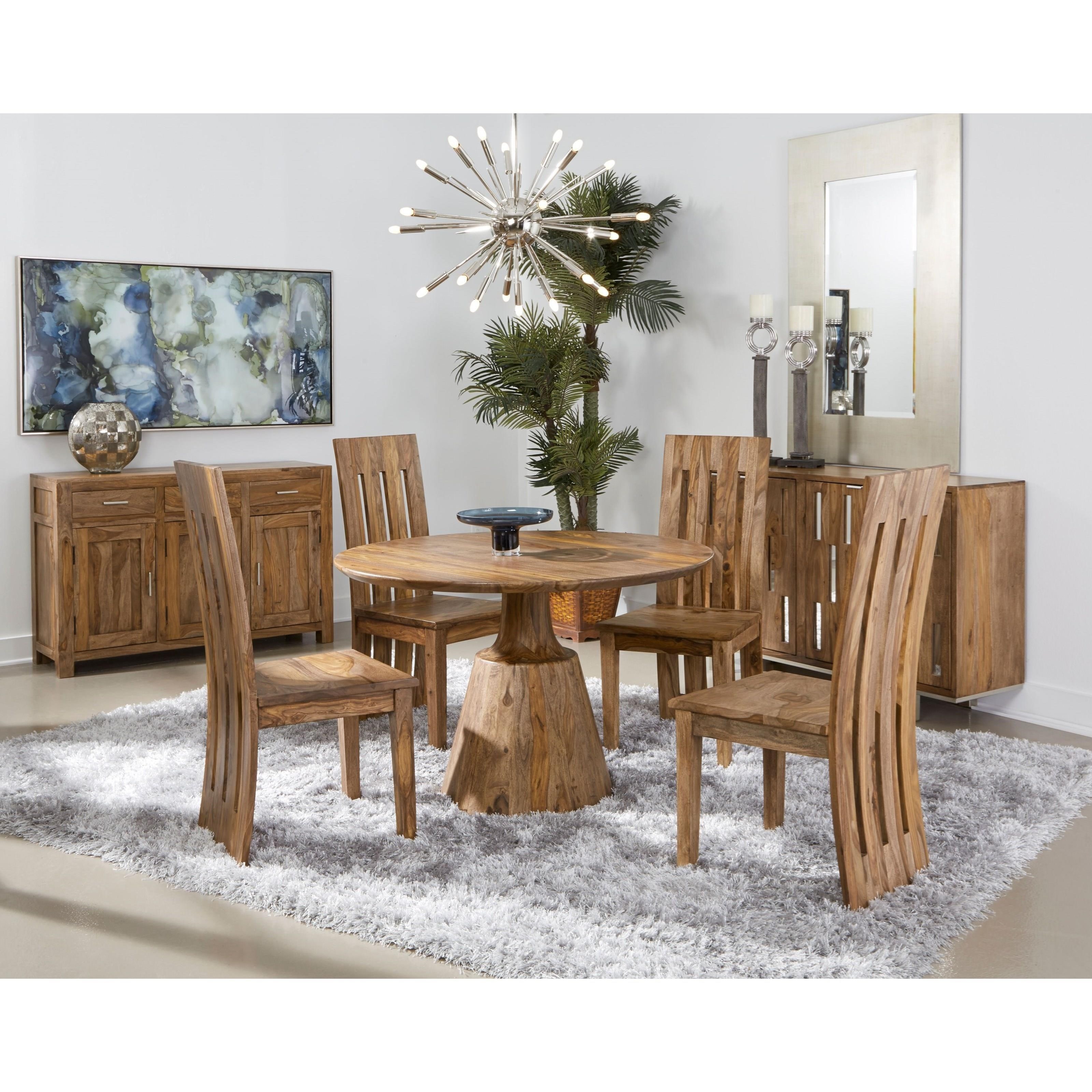 Coast To Coast Imports Brownstone Rustic Round Dining Table With Pedestal Base Howell Furniture Dining Tables