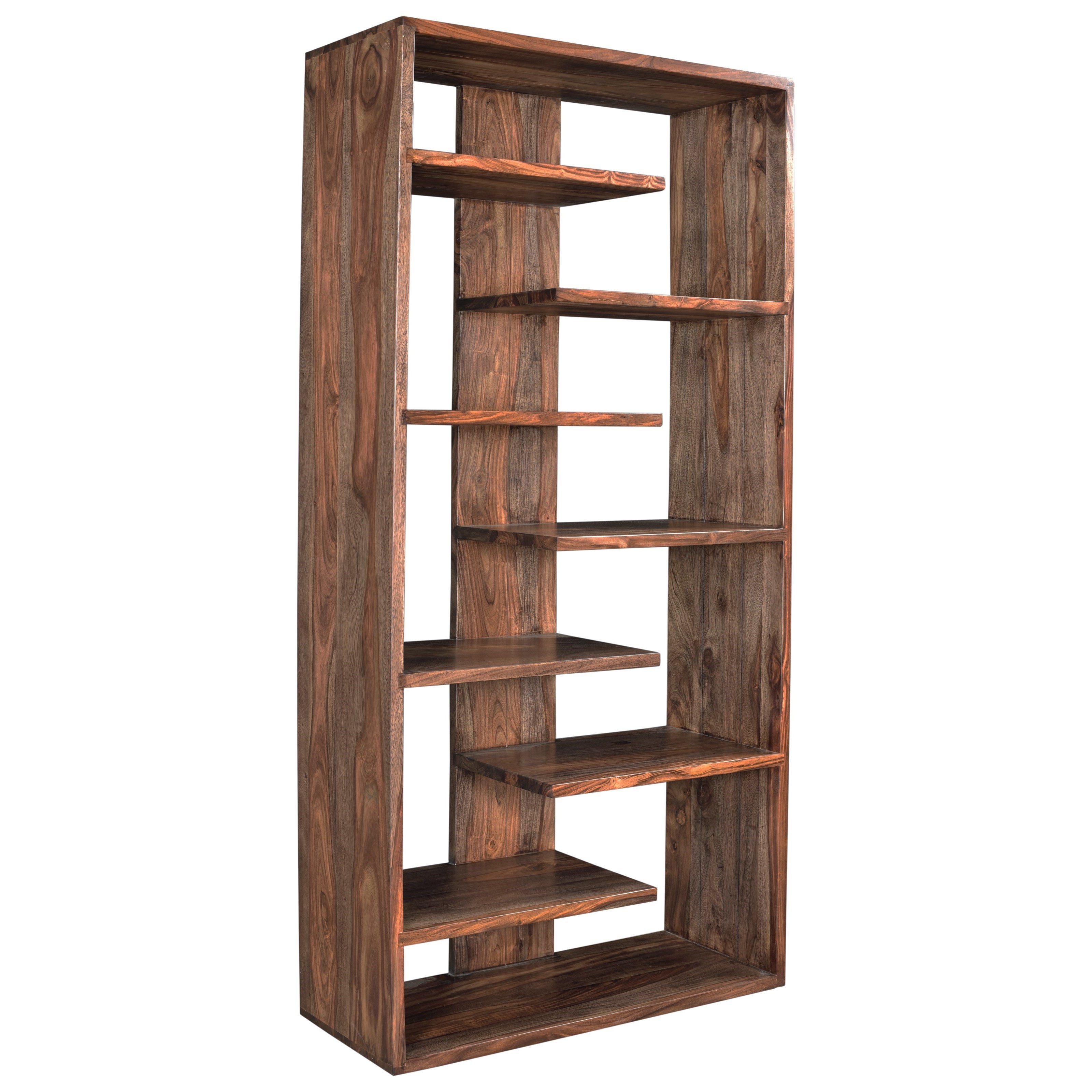Coast To Coast Imports Brownstone Bookcase With Offset Shelves Wayside Furniture Open Bookcases