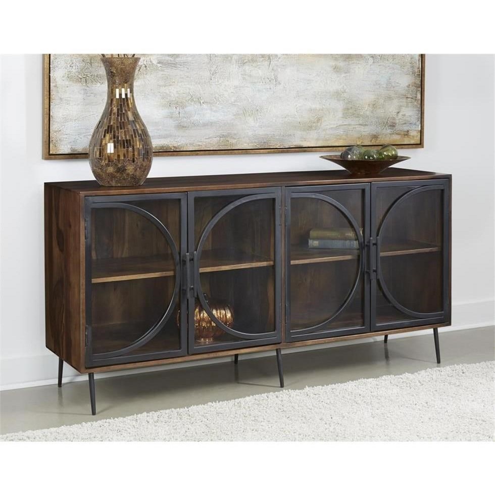 Coast To Coast Accents Modern Four Door Media Credenza Sadler S Home Furnishings Tv Stands