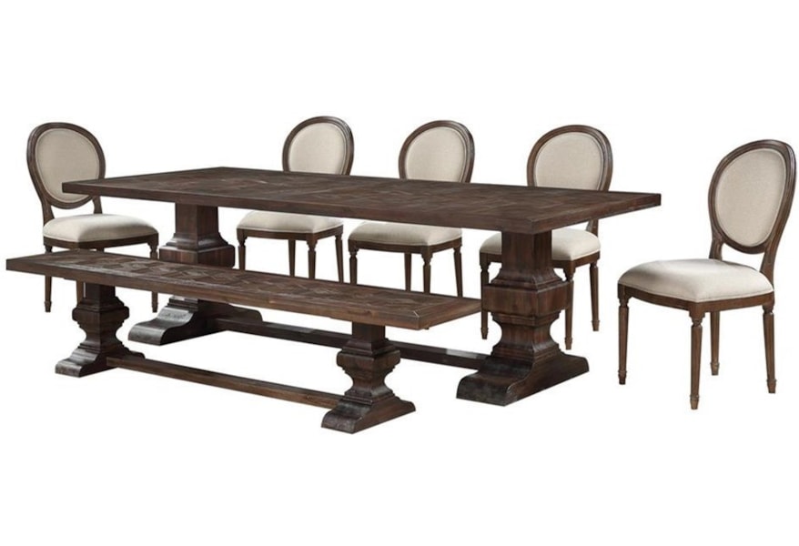 Coast To Imports Marquette 7 Piece Table And Chair Set With Marquette 7 Piece Table And Chair Set