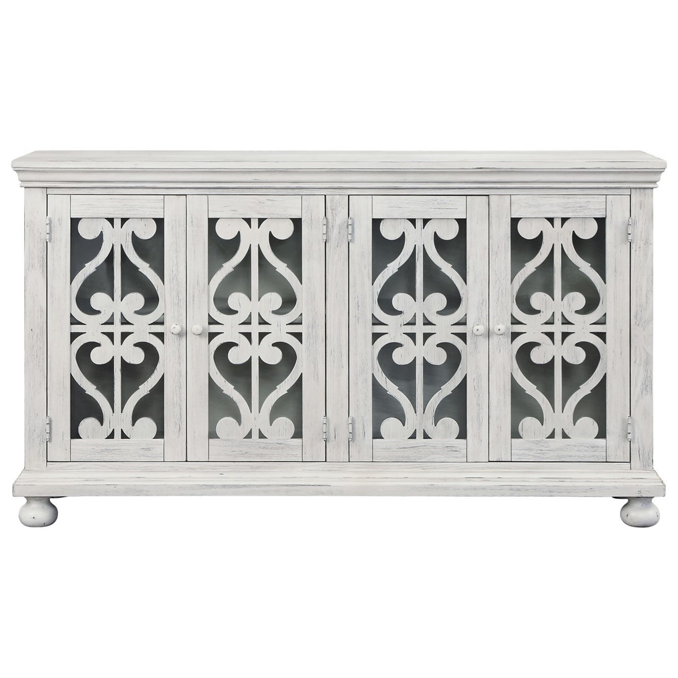 Coast To Coast Imports Orchard Park Traditional Four Door Tv Stand With White Finish Zak S Home Tv Stands