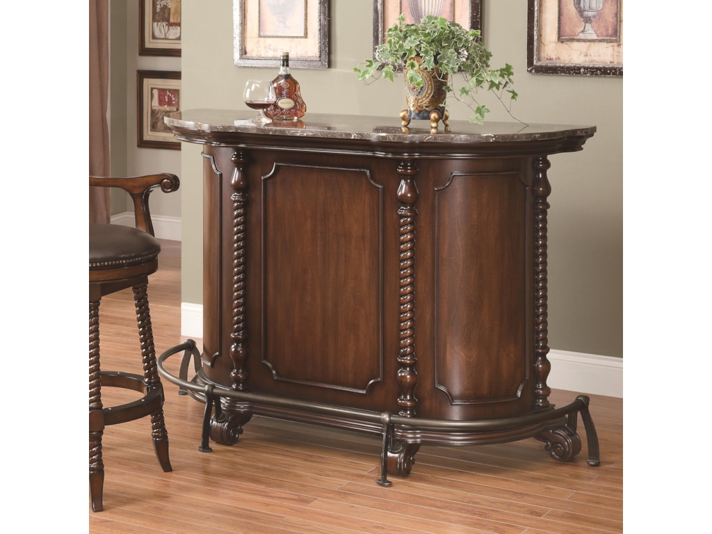 Fine Furniture 100670 100678 Traditional Bar Unit With Marble Top