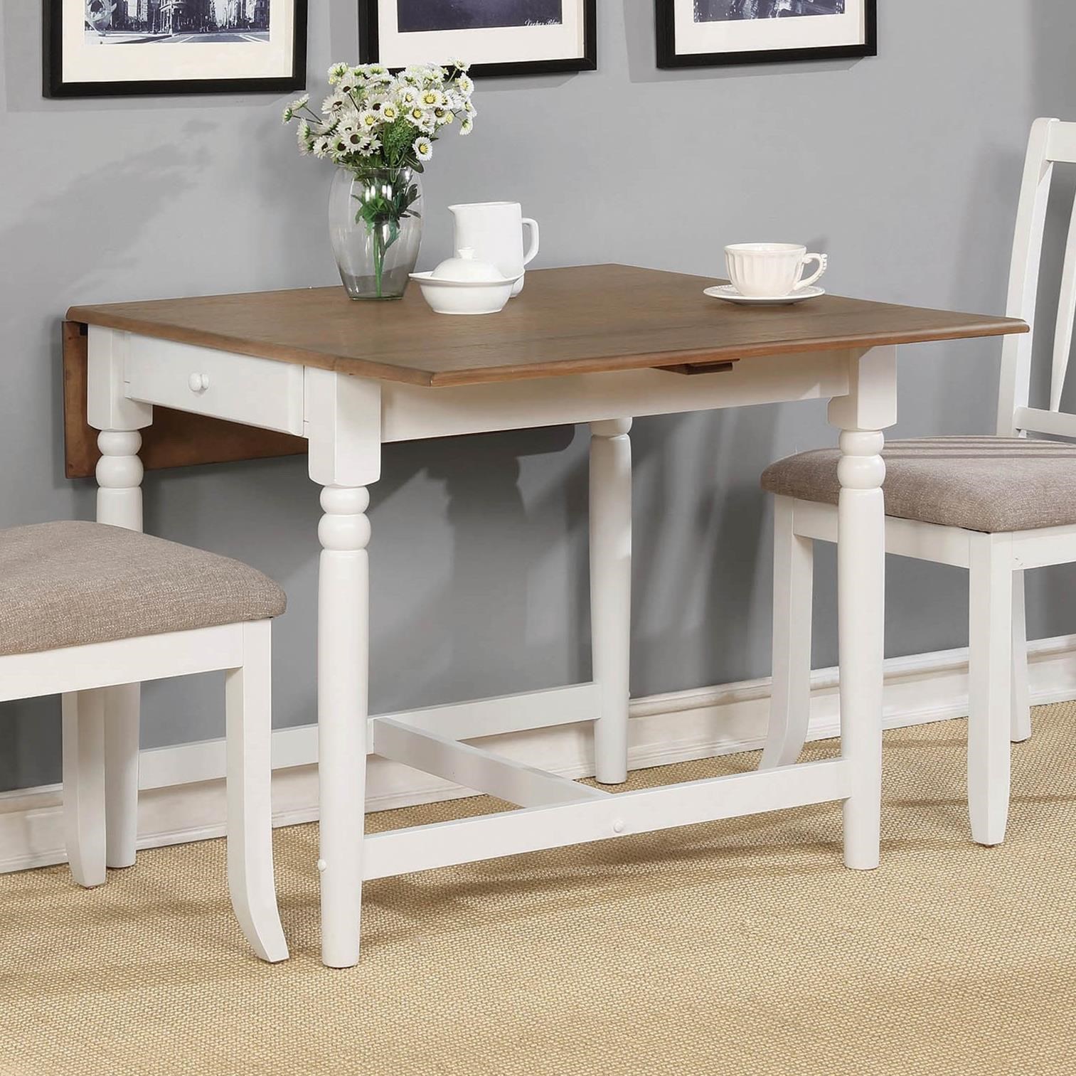 Coaster Hesperia Casual Dining Table With Drop Leaves And Storage