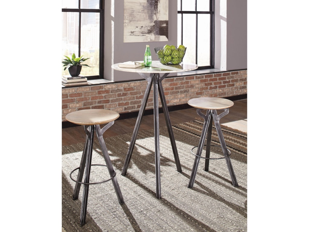 Fine Furniture 18223 3 Piece Marble Top Bar Table And Stool Set