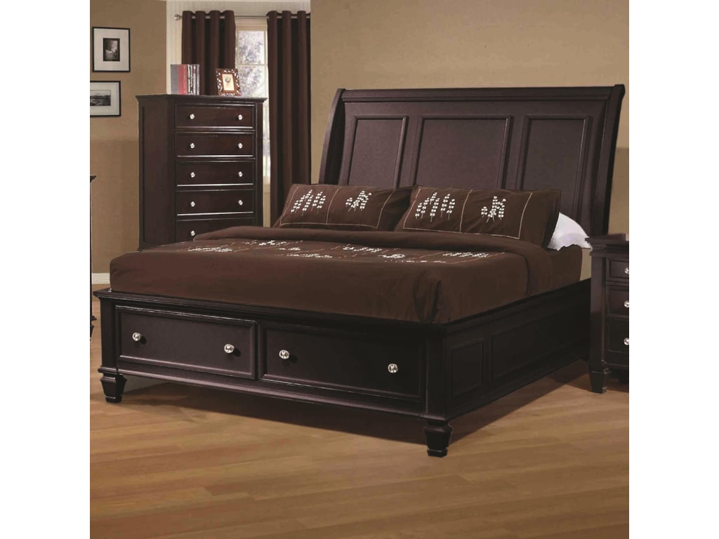 Coaster Sandy Beach Queen Sleigh Bed With Footboard Storage Value Coaster Sandy Beachqueen Sleigh Bed