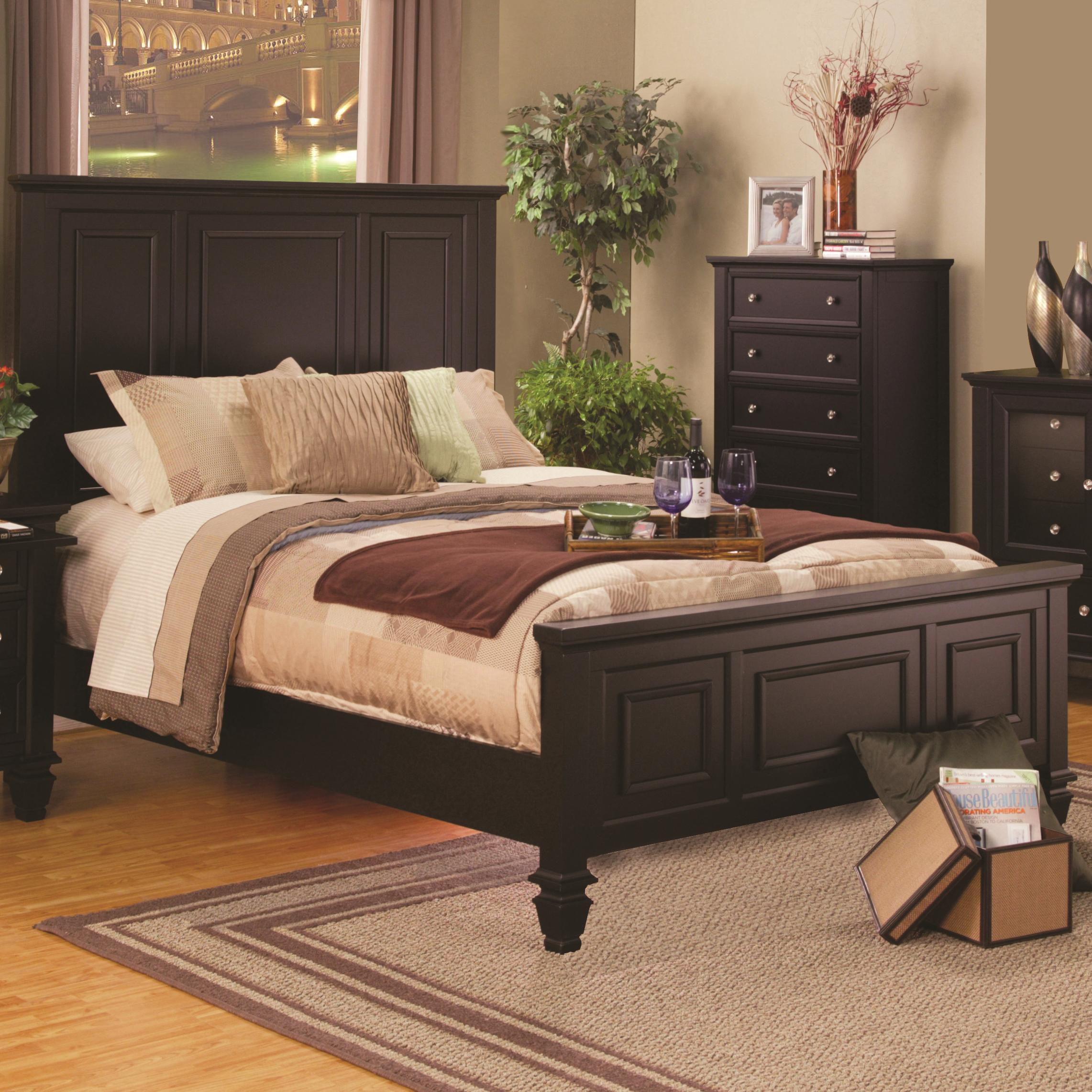 Coaster Sandy Beach Classic Queen High Headboard Bed Prime Brothers Furniture Panel Beds