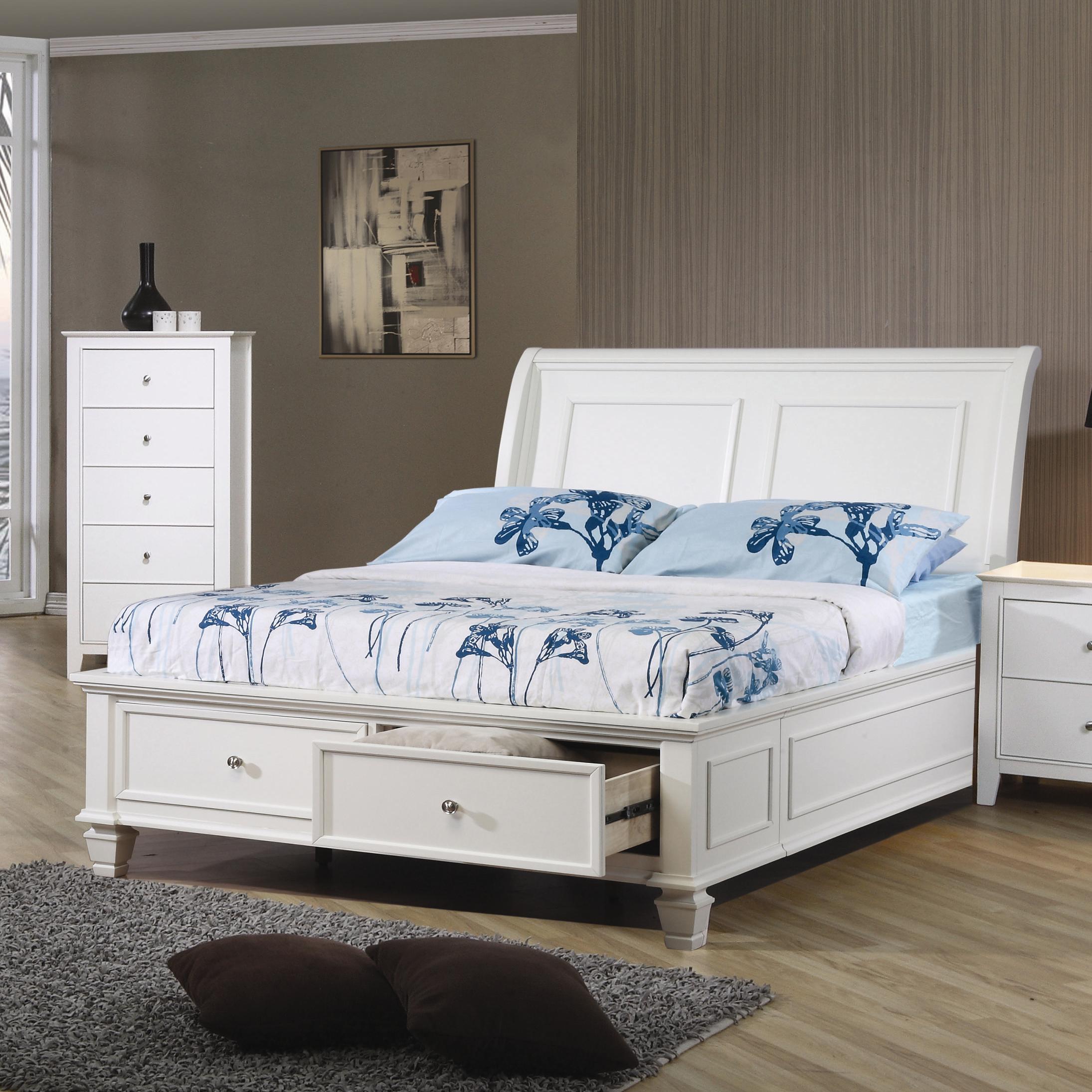 Coaster Sandy Beach Full Sleigh Bed with Footboard Storage ...
