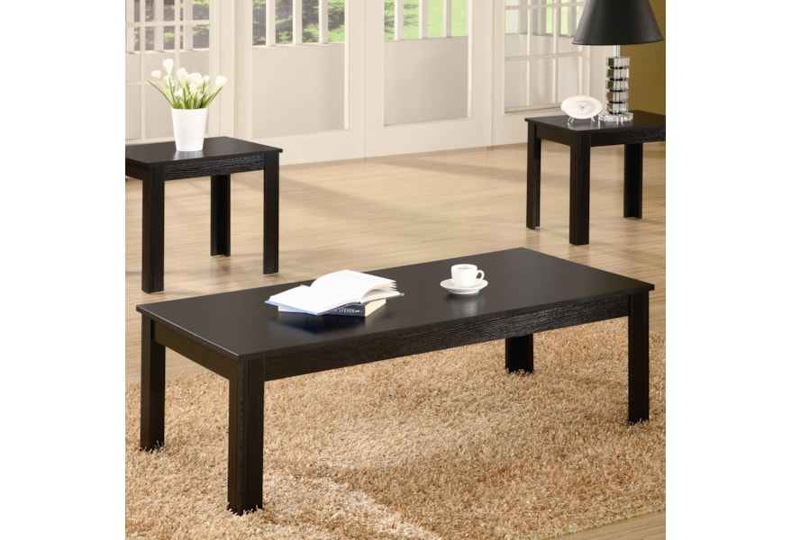 Coaster Occasional Table Sets Casual Three Piece Occasional Table Set Value City Furniture Occasional Groups