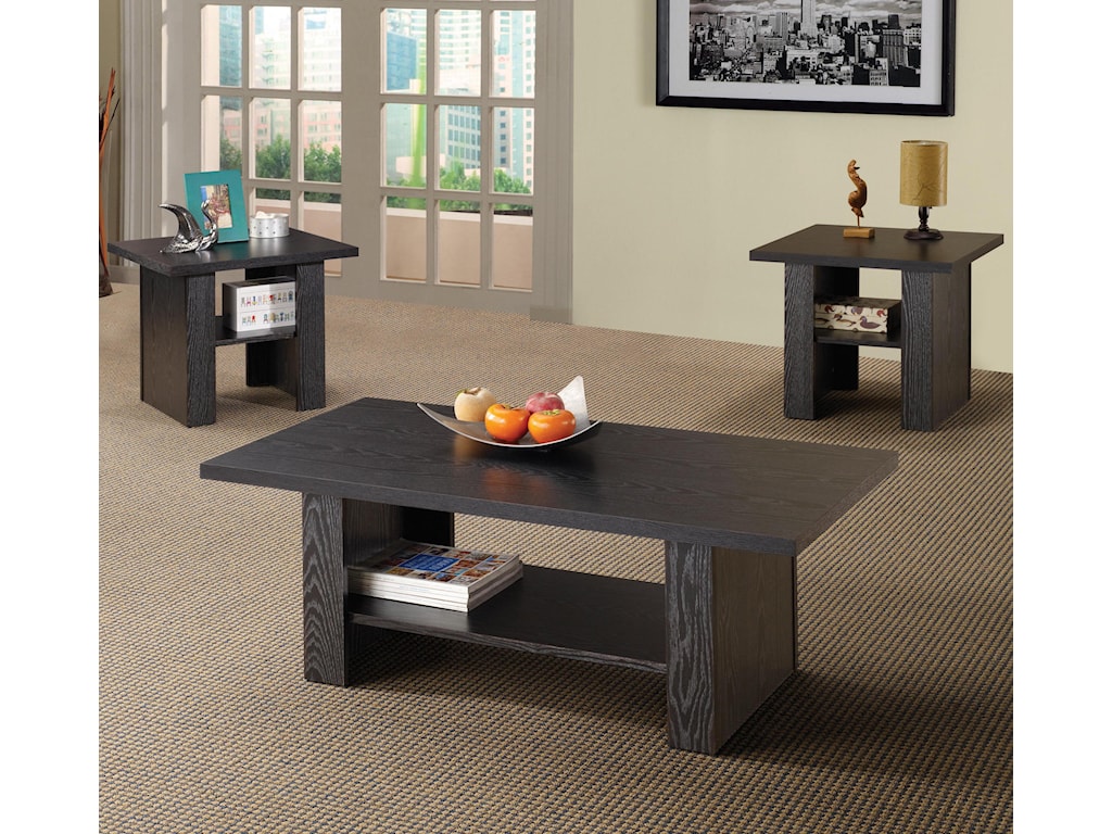 Coaster Occasional Table Sets 700345 Contemporary 3 Piece Occasional Table Set Sam Levitz Furniture Occasional Groups