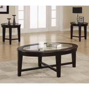 Coaster Occasional Table Sets 3 Piece Occasional Table Set With Tempered Glass Insert Pedigo Furniture Occasional Groups