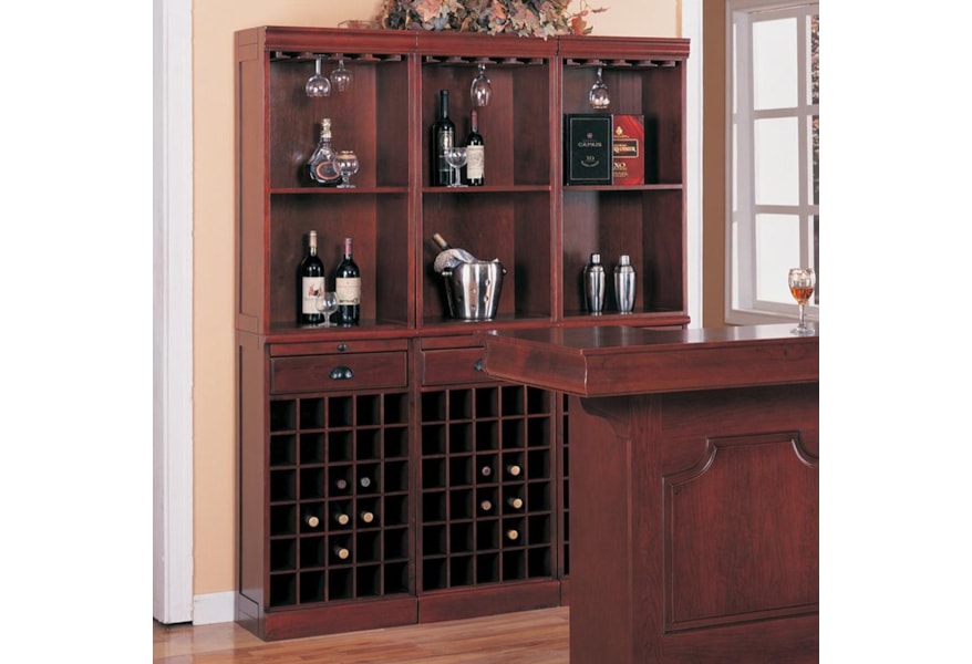 Coaster Lambert Traditional 3 Piece Wine Wall Bar Unit Northeast