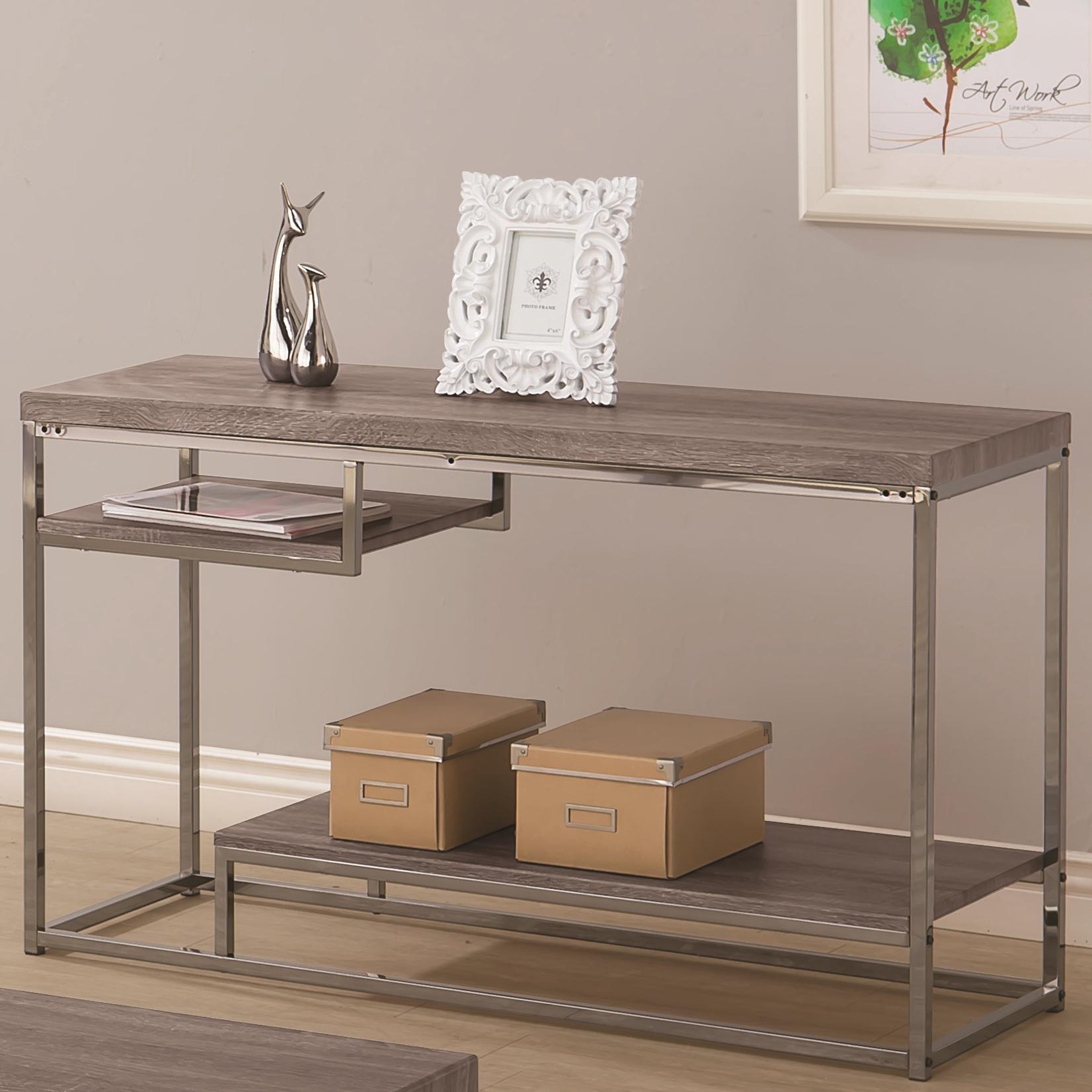 Coaster 7037 2 Shelf Sofa Table With Chrome Frame Standard