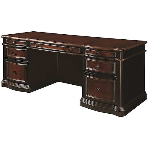 coaster pergola double pedestal kneehole credenza desk rife s home