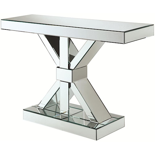 Coaster Accent Cabinets Thick Mirrored Console Table Standard Coaster Accent Cabinets Thick Mirrored Console Table
