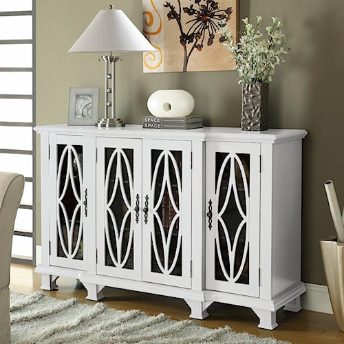 Coaster Accent Cabinets 950265 Cabinet Northeast Factory Direct Coaster Accent Cabinets Large White Cabinet With 4 Gl Doors