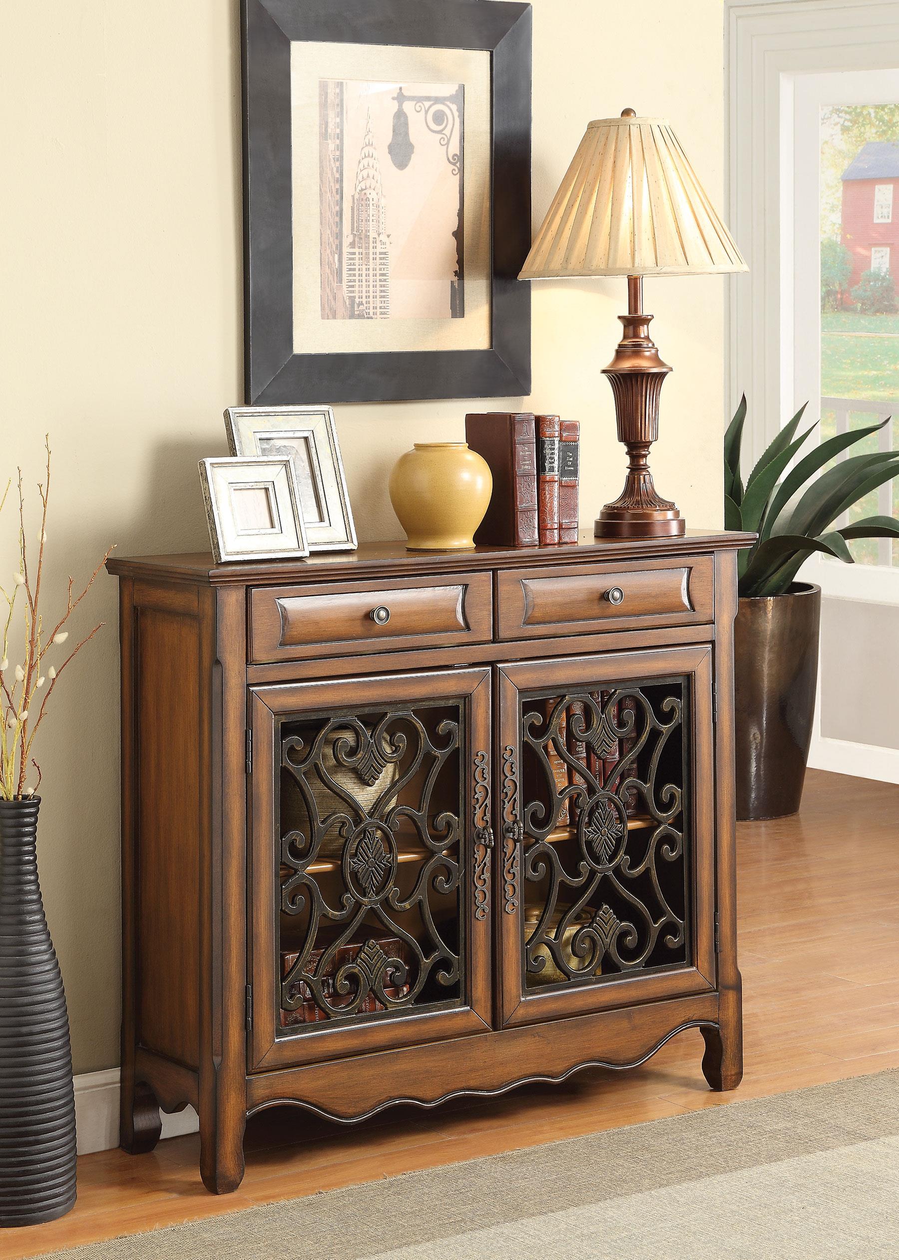 Coaster Accent Cabinets Traditional Accent Cabinet In Brown Finish