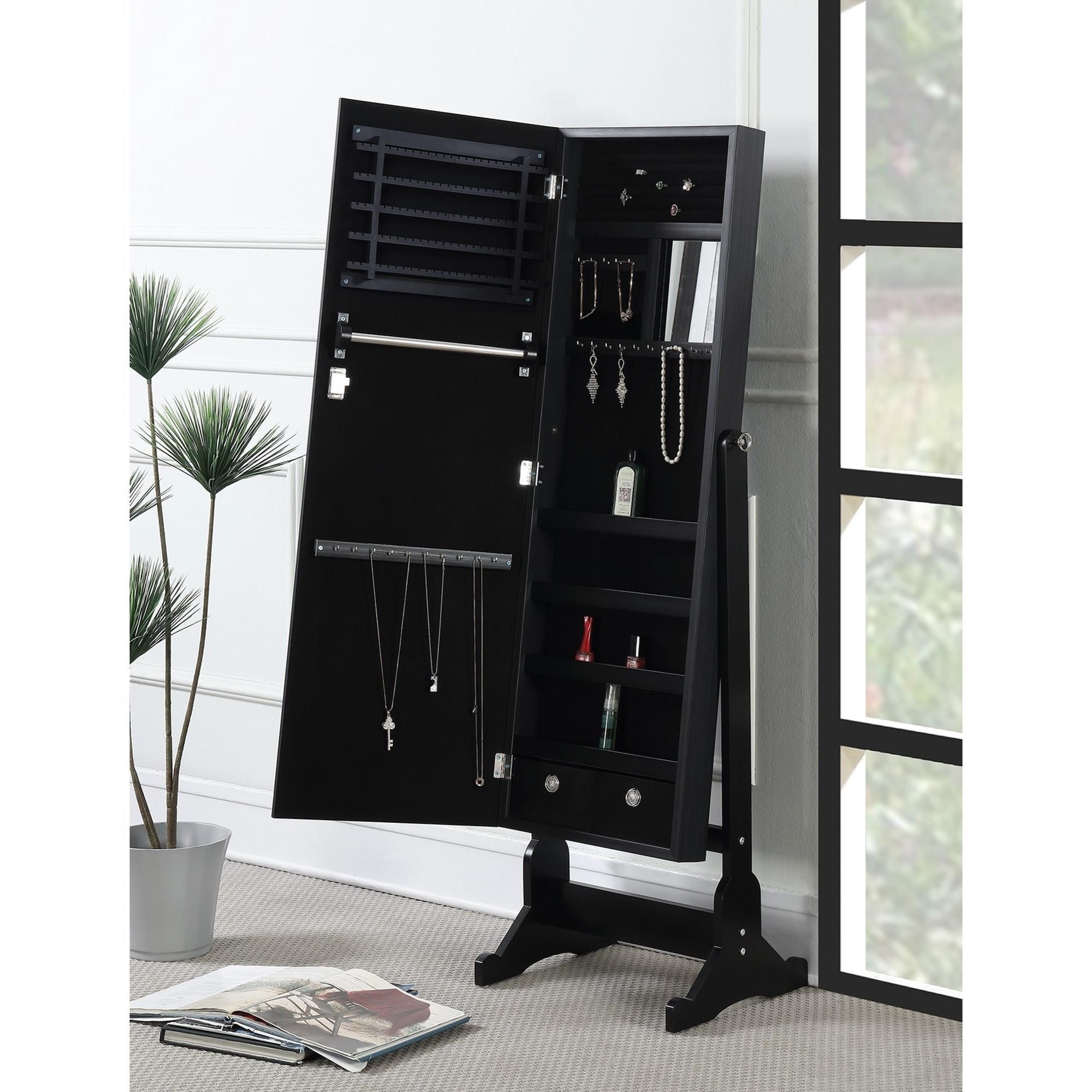 Coaster Accent Mirrors 904039 Black Jewelry Cheval Mirror Dunk