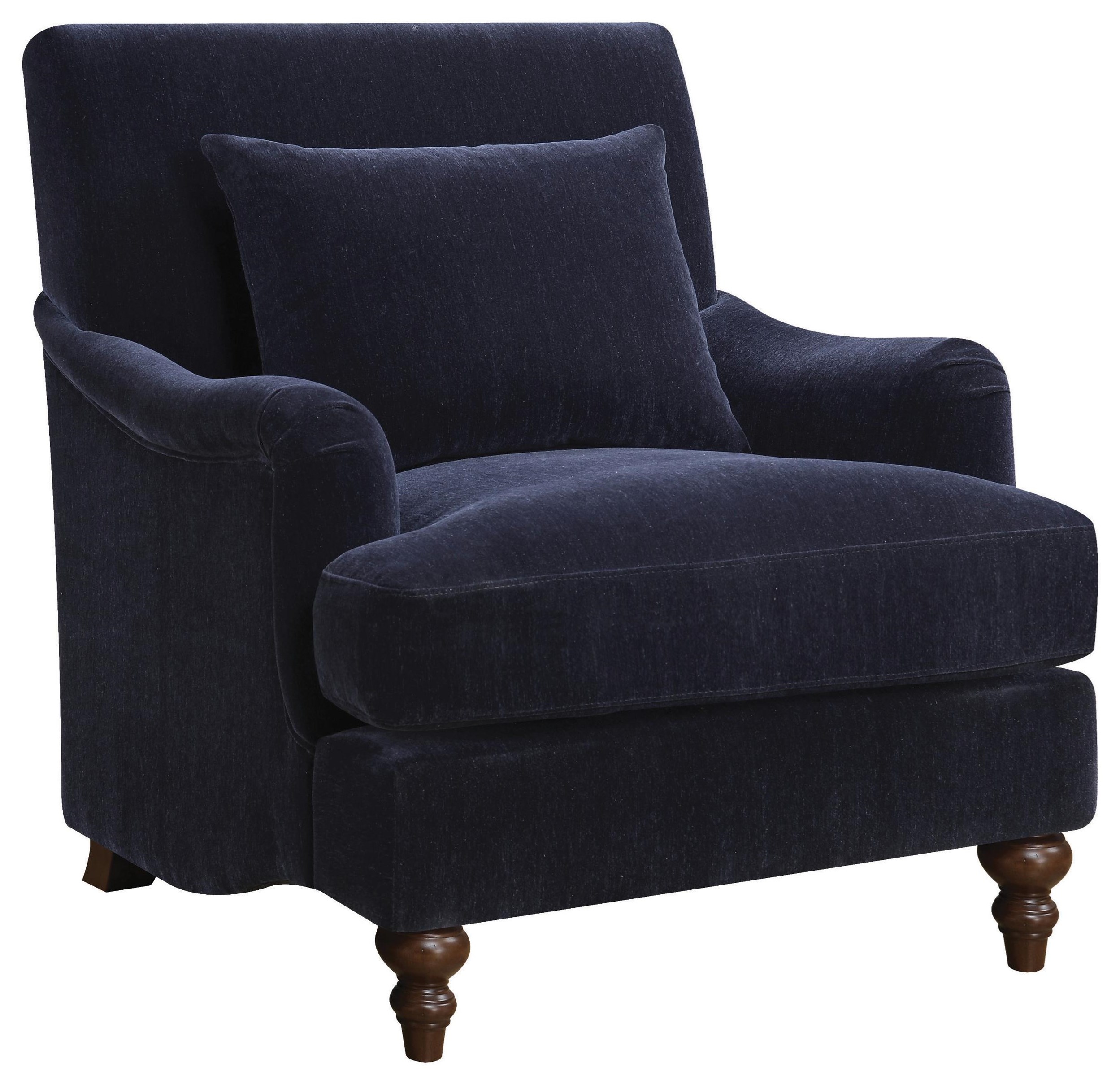 blue upholstered chair